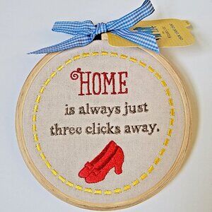Hallmark Wizard of Oz Embroidery Hoop Art Wall Hanging